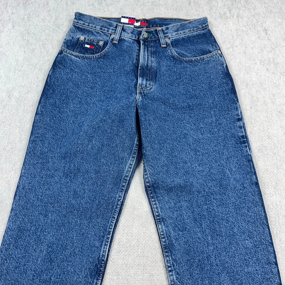 Vintage Tommy Hilfiger Jeans Women 4 Relaxed Fit Straight Baggy 90s Deadstock